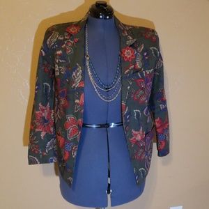 Rafaella Blazer in Forest Green/Print Size 4P